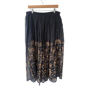 Vtg Together Pleated Boho Maxi Skirt Size M Whimsigoth Witchy Fairy Grunge